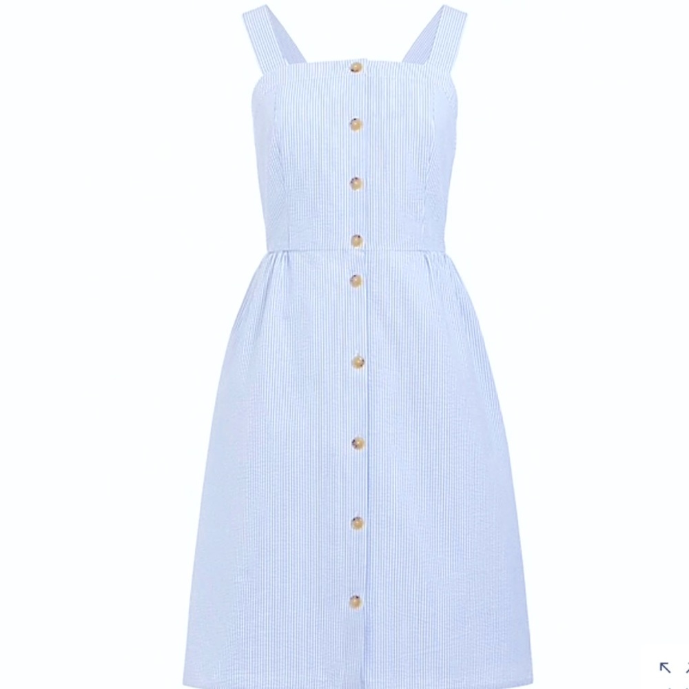 J. Crew Factory Blue Striped Mini Dress